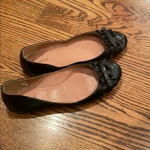 Black Merona ruffle ballet flats